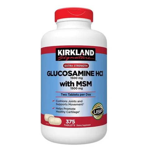 Viên Uống Kirkland Signature Glucosamine với MSM – Hộp 375 Viên