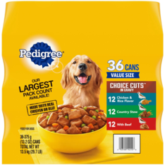 Thức Ăn Ướt Cho Chó Pedigree Homestyle Choice Cuts in Gravy – Vị Đa Dạng 36 lon