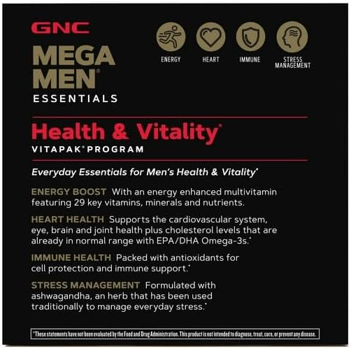 GNC Mega Men Performance & Vitality Vitapak – Hộp 30 Gói