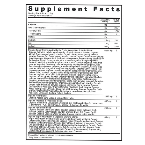 Bột Rau Củ Hữu Cơ Zena USDA Organic Super Greens – Hộp 45 Gói