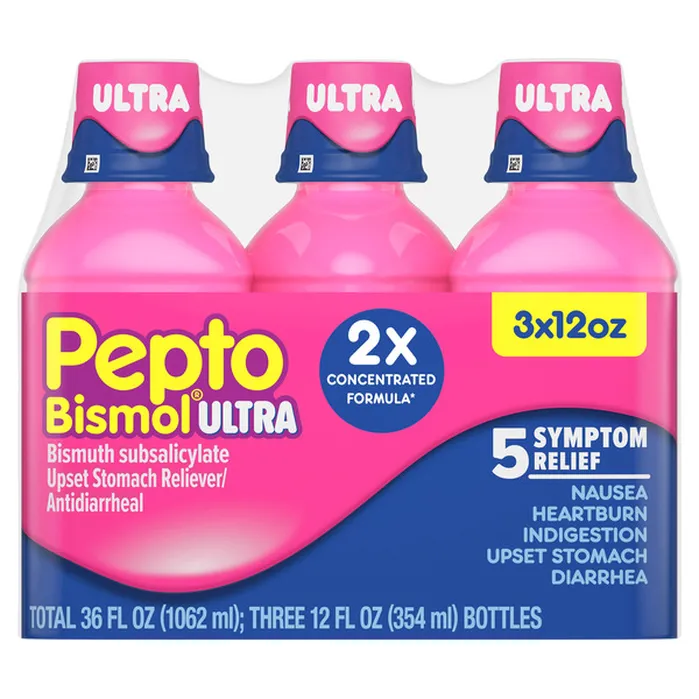 Dung Dịch Uống Hỗ Trợ Giảm Đau Dạ Dày, Tiêu Chảy Và Rối Loạn Tiêu Hóa Pepto-Bismol Ultra – 3 Chai X 354ml