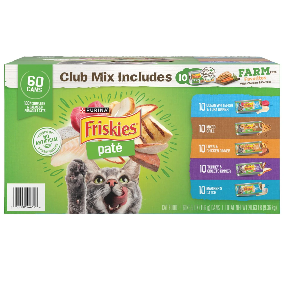 Pate Mèo Purina Friskies Đa Hương Vị Cho Mèo Trưởng Thành – Hộp 60 Lon 156 g