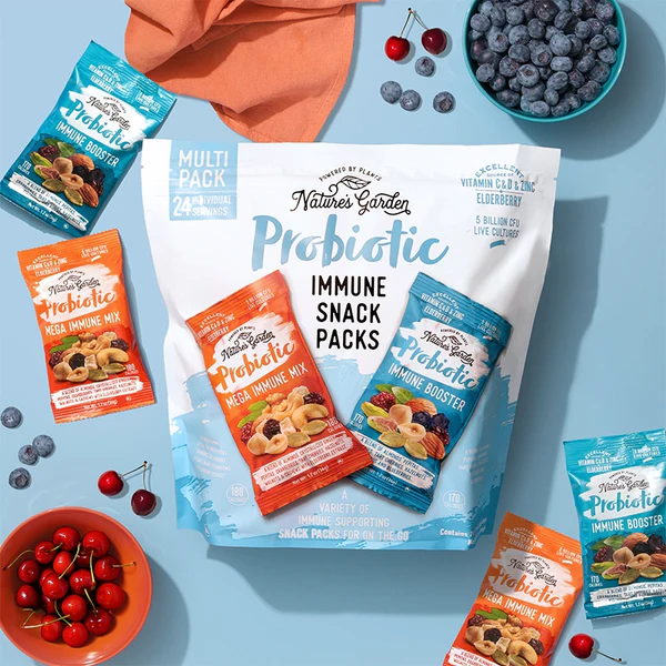 Gói Snack Đa Dạng Nature's Garden Probiotic Immune Booster Trail Mix, Variety Pack – Hộp 24 Gói