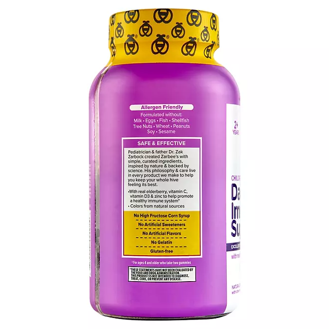Kẹo Dẻo Hỗ Trợ Miễn Dịch Cho Trẻ Zarbee’s Naturals Kids Elderberry Immune Support –  Hộp 80 Viên