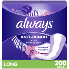 Băng Vệ Sinh Hàng Ngày Always Anti-Bunch Xtra Protection Long Không Mùi - Hộp 200 Miếng