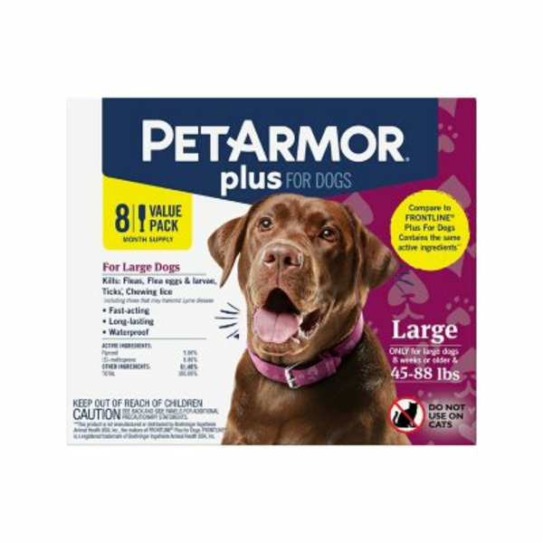 Thuốc Nhỏ Gáy PetArmor Plus Trị Bọ Chét & Ve Cho Chó Lớn 20–40 kg – Hộp 8 Ống