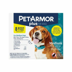 Thuốc Nhỏ Gáy PetArmor Plus Trị Bọ Chét & Ve Cho Chó Cỡ Vừa 10.4–20 kg – Hộp 8 Ống