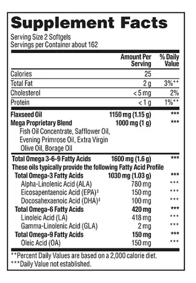 Viên Uống Member’s Mark™ Omega 3-6-9 - Hộp 325 Viên