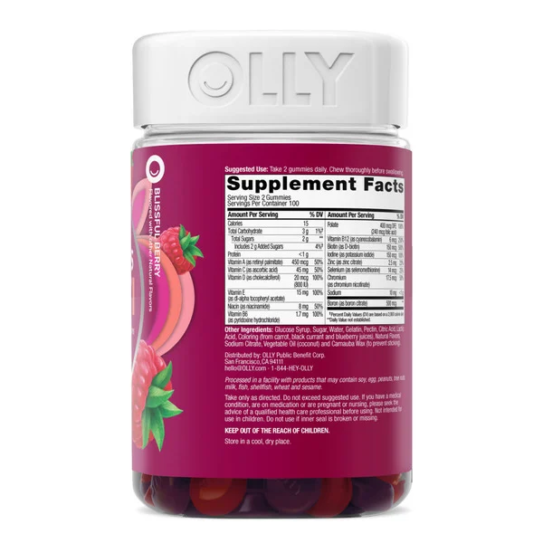 Kẹo Dẻo Bổ Sung Vitamin Tổng Hợp OLLY Women's Berry – Hộp 200 Viên