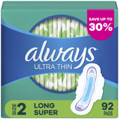 Băng Vệ Sinh Always Ultra Thin Long Super với Flexi-Wings Không Mùi Size 2 - Hộp 92 Miếng