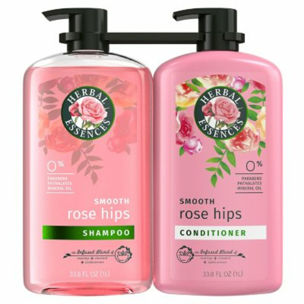 Bộ Dầu Gội và Dầu Xả Hương Hoa Hồng Herbal Essences Rose Hips Smooth Shampoo and Conditioner - 2 Chai X 1L