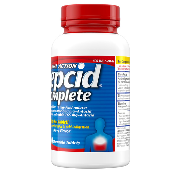 Viên Nhai Hỗ Trợ Giảm Ợ Nóng Pepcid Complete –  Hộp 100 Viên