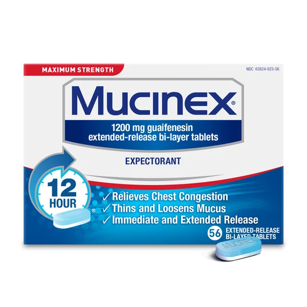 Viên Uống Hỗ Trợ Long Đờm Mucinex 12-Hour Max Strength – Hộp 56 Viên