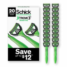 Dao Cạo Dùng Một Lần Cho Nam Schick Xtreme3 Sensitive Disposable Razors for Men - Hộp 20 Cái