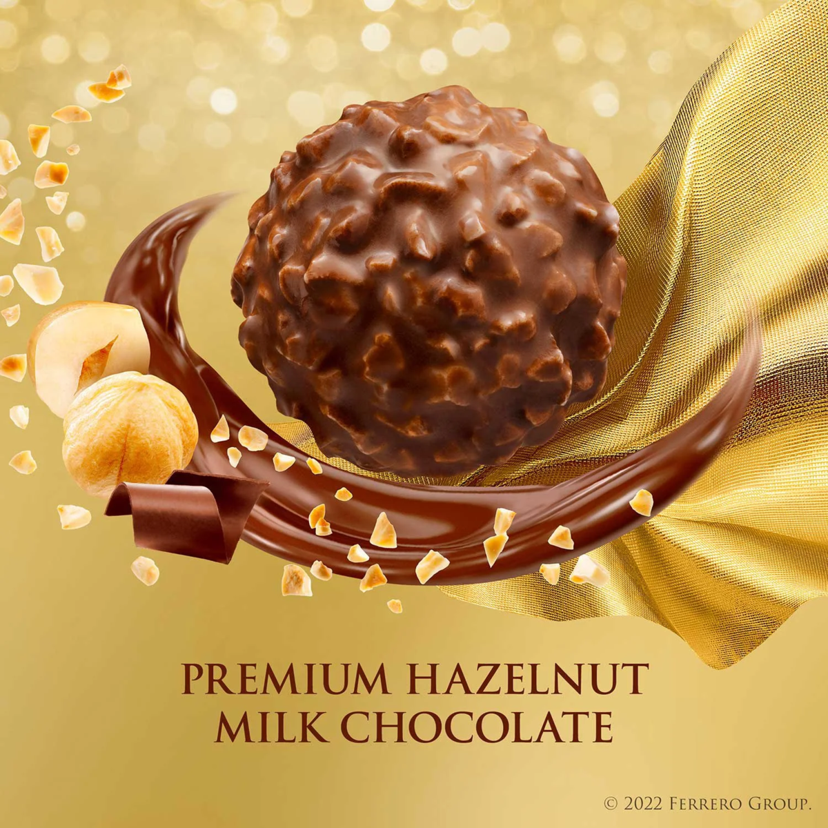 Kẹo Ferrero Rocher Premium Milk Chocolate Hazelnut - Hộp 600g