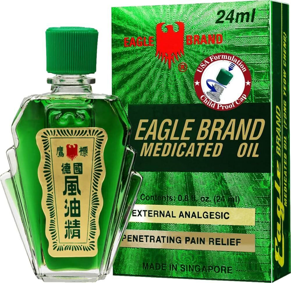 Dầu Gió Xanh Mỹ Eagle Brand Medicated Oil Hộp 12 Chai 24ml