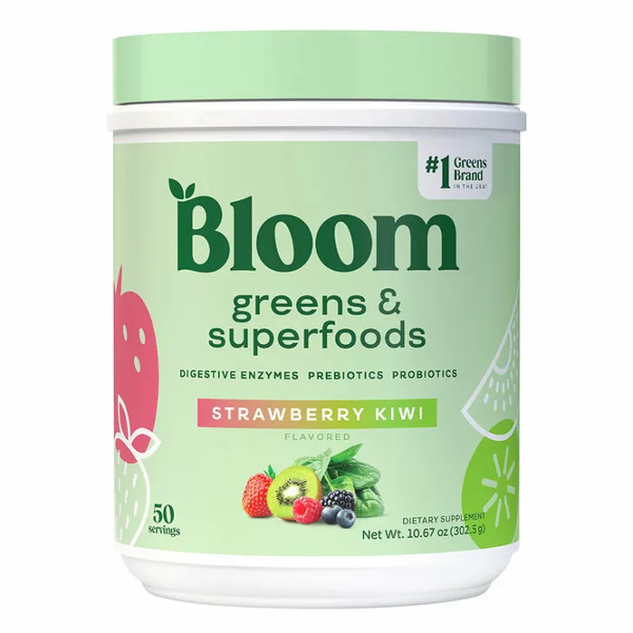 Bột Dinh Dưỡng Bloom Greens & Superfoods Vị Dâu Kiwi -  Hộp 302.5g