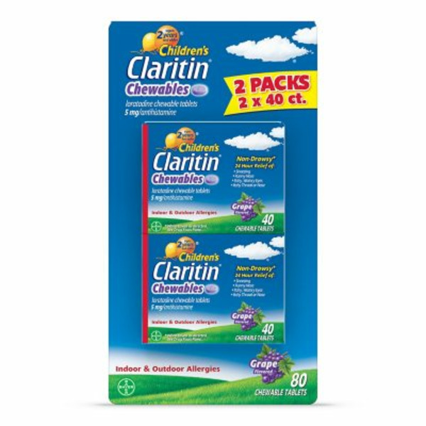 Viên Nhai Hỗ Trợ Giảm Dị Ứng Cho Trẻ Children's Claritin – 2 Hộp X 40 Viên