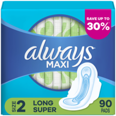 Băng Vệ Sinh Always Maxi Long Super Pads Size 2 - Hộp 90 Miếng