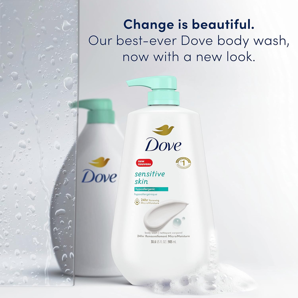 Sữa Tắm Cho Da Nhạy Cảm Dove Sensitive Skin Hypoallergenic Body Wash - 2 Chai X 905ml