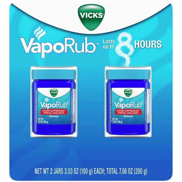 Dầu Xoa Hỗ Trợ Giảm Nghẹt Mũi, Ho Và Đau Nhức Vicks VapoRub –  2 Hộp X 100g