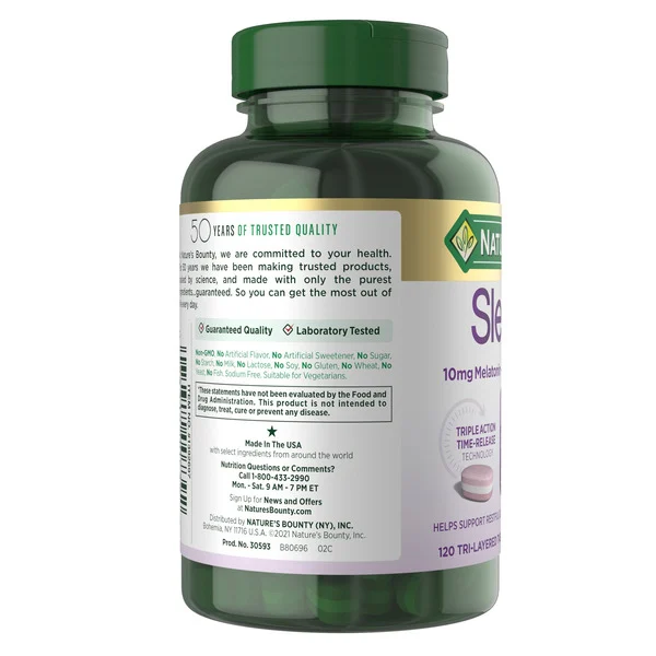 Viên Uống Nature's Bounty Sleep3 10 mg Melatonin - Hộp 120 Viên