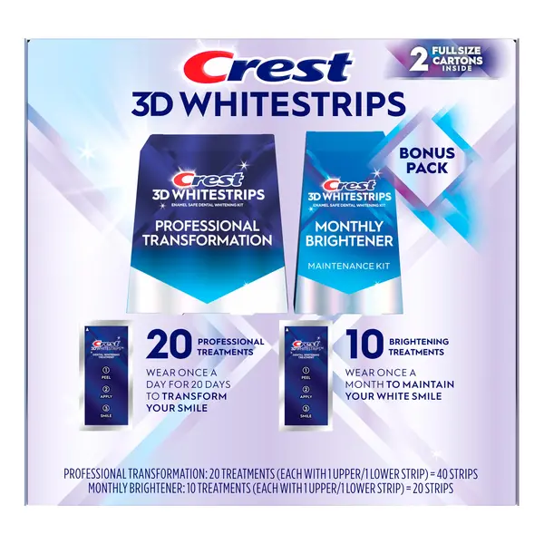 Bộ Miếng Dán Làm Trắng Răng Crest 3D Whitestrips Professional Effects Advanced + Monthly Express – 30 lần dùng