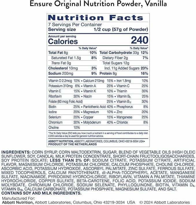 Sữa Bột Ensure Original Vanilla Nutrition Powder 400G