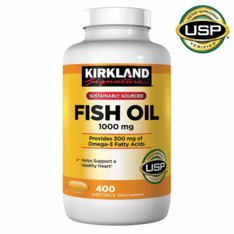 Viên Uống dầu Cá Kirkland Signature Fish Oil 1000 mg – Hộp 400 Viên
