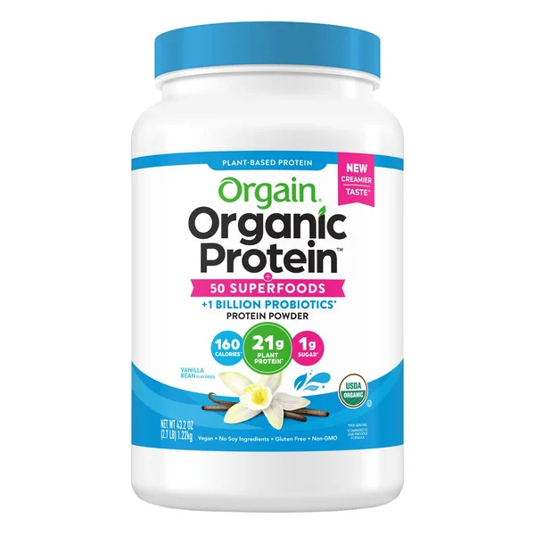 Bột Protein Thực Vật Orgain Organic Protein & Superfoods Hương Vanilla Bean – Hộp 1224g