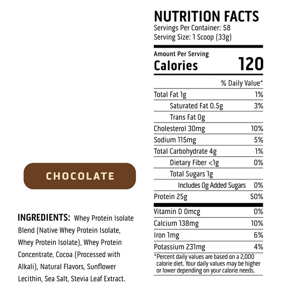 Bột Protein Ascent Native Fuel Whey Vị Chocolate – Gói 1.9kg