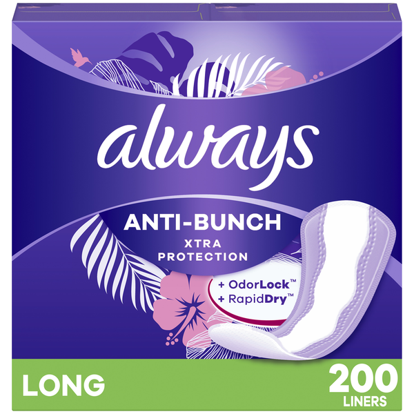 Băng Vệ Sinh Hàng Ngày Always Anti-Bunch Xtra Protection Long Không Mùi - Hộp 200 Miếng