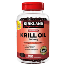 Viên Uống Dầu Nhuyễn Thể Kirkland Signature Krill Oil 500 mg – Hộp 180 Viên