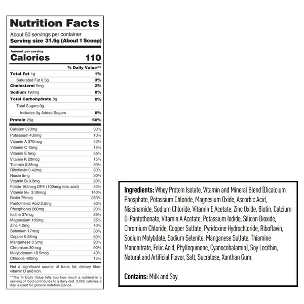 Bột Whey Protein Isopure Zero Carb Vị Vanilla - Hộp 1.57kg