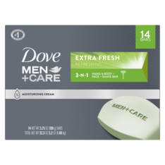 Xà Phòng Cho Nam Dove Men+Care 3-in-1 Bar Soap Extra Fresh - Hộp 14 Thanh X 106g