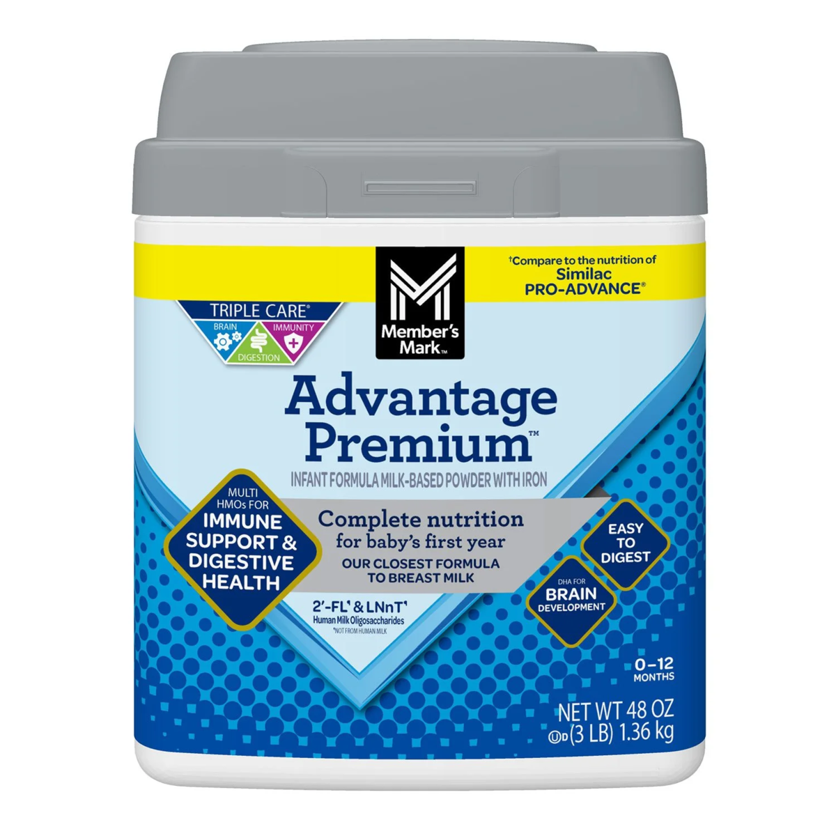 Sữa Công Thức Member's Mark Advantage Premium Infant Formula - Hộp 1.36kg