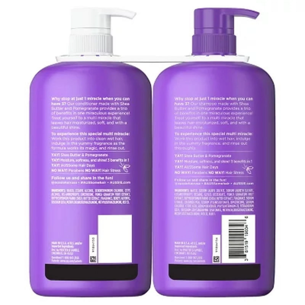 Bộ Dầu Gội Và Dầu Xả Aussie Multi Miracle 3-in-1 Shampoo and Conditioner - 2 Chai X 1L