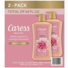 Sữa Tắm Dưỡng Ẩm Caress Daily Silk Hydrating Body Wash, White Peach & Orange Blossom - 2 Chai X 887ml