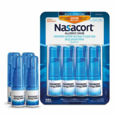 Xịt Mũi Giảm Dị Ứng & Nghẹt Mũi Nasacort Allergy 24HR –  4 Chai (120 Lần Xịt Mỗi Chai)