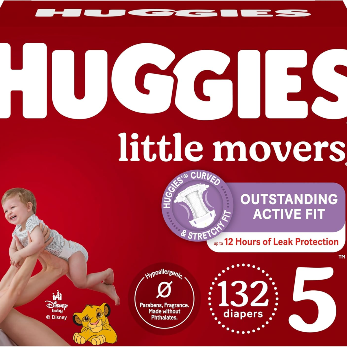 Tã Huggies Little Movers Baby Diapers Size 5 Cho Bé Từ 12kg -  Gói 132 Miếng