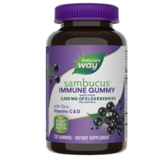 Kẹo Dẻo Nature's Way Sambucus Elderberry Bổ Sung Vitamin C Và Kẽm - Hộp  120 viên