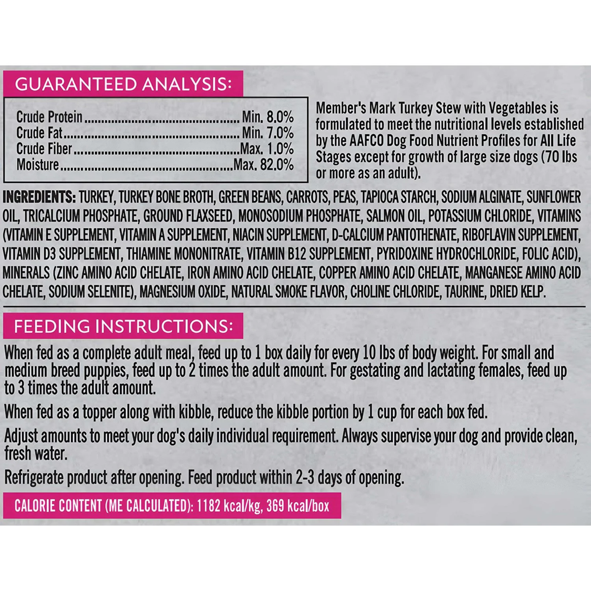 Member's Mark Turkey Stew with Vegetables Wet Dog Food, 11 oz., 24 boxes