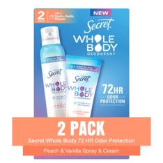 Bộ 2 Khử Mùi Toàn Thân Secret Whole Body Peach & Vanilla Blossom