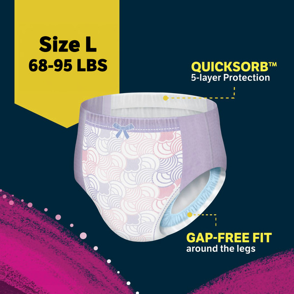 Quần Lót Ban Đêm Cho Bé gái Từ 31-43kg Goodnites Girls' Nighttime Bedwetting Underwear Size Large (68-95 lbs) - Gói 58 Miếng