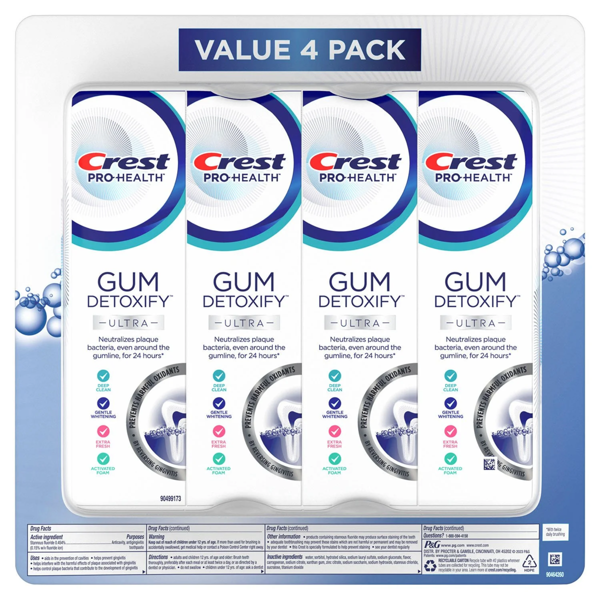 Kem Đánh Răng Crest Gum Detoxify Ultra Toothpaste - Set 4 Tuýp X 133g