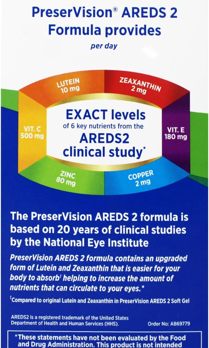 Viên Uống Preservision AREDS 2 Eye Vitamin & Mineral Supplement with Lutein & Zeaxanthin – Hộp 210 Viên