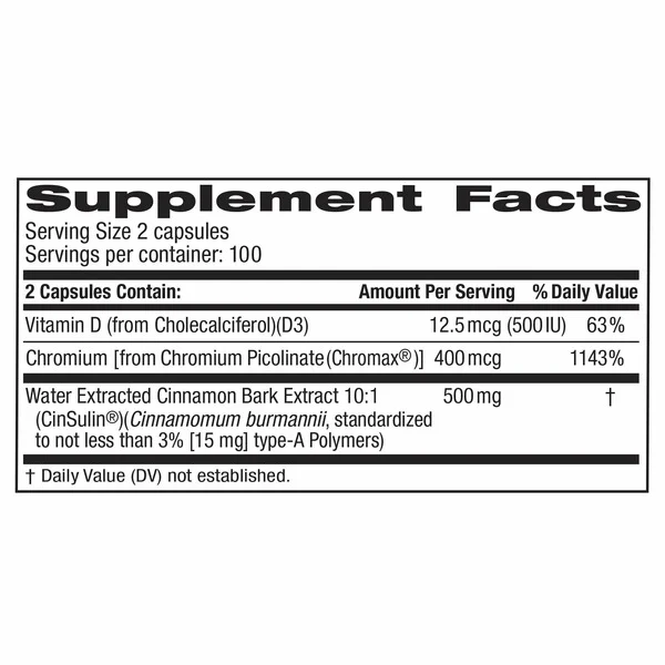 Viên Uống Trunature Cinnamon Concentrate CinSulin 500mg – Hộp 200 Viên