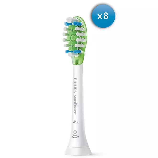 Đầu Bàn Chải Thay Thế Philips Sonicare W3 Premium White - Hộp 8 Chiếc