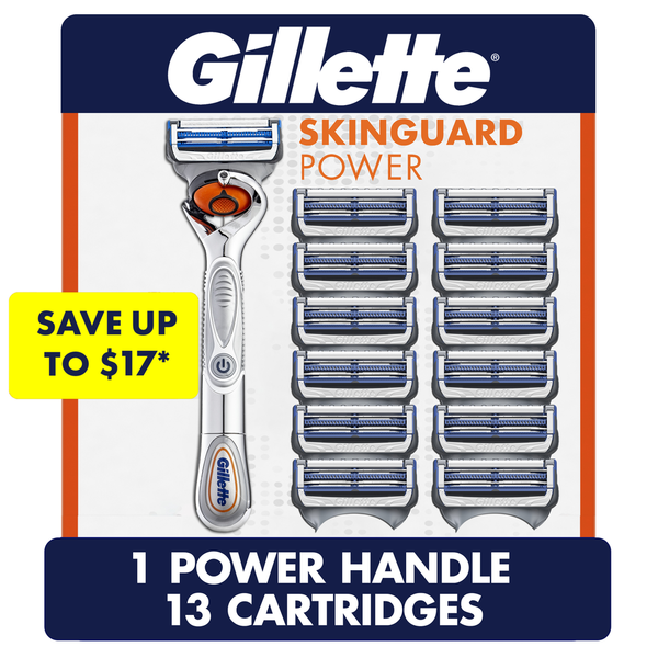 Dao Cạo Dành Cho Nam Gillette SkinGuard Power Men's Razor  - Tay Cầm Kèm 13 Lưỡi Thay Thế