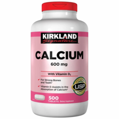 Viên Uống Kirkland Signature Calcium 600mg với Vitamin D3 – Hộp 500 Viên